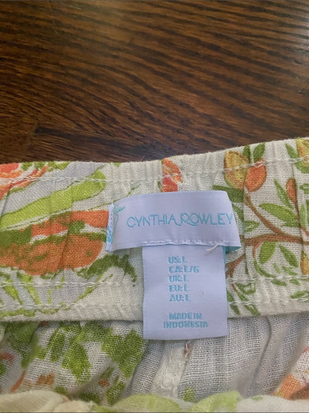 NWT Cynthia Rowley Linen European Countryside Print Pant Size L - Picture 5 of 7